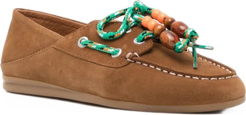 TORAL SHOES Tiwa Avellana suède muiltjes in loafermodel Bruin - Foto 3