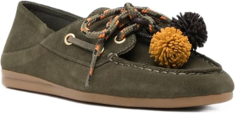 TORAL SHOES Tiwa Avellana suède muiltjes in loafermodel Groen - Foto 2