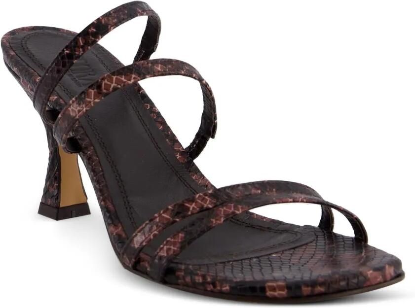 TORAL SHOES Weekend muiltjes met slangen-effect Bruin
