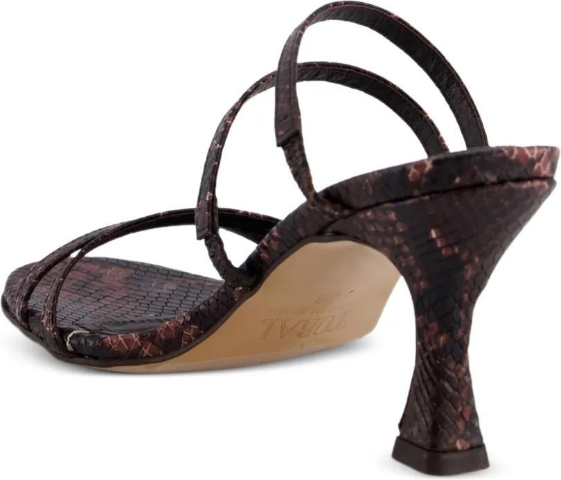 TORAL SHOES Weekend muiltjes met slangen-effect Bruin - Foto 2