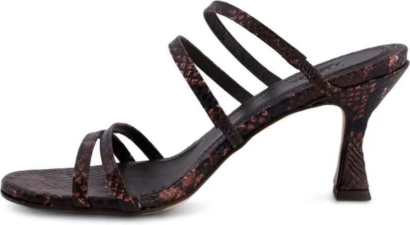 TORAL SHOES Weekend muiltjes met slangen-effect Bruin - Foto 4