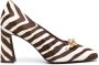 Tory Burch Jessa pumps met zebraprint Bruin - Thumbnail 1