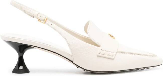 Tory Burch Leren slingback pumps Beige