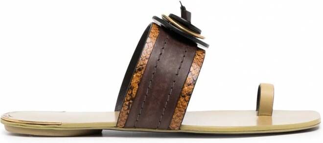 Tory Burch Gebreide slippers Bruin