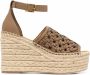 Tory Burch Basketweave espadrilles met sleehak Bruin - Thumbnail 1