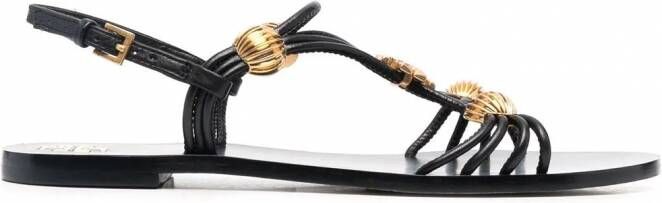 Tory Burch Capri sandalen met logoplakkaat Zwart