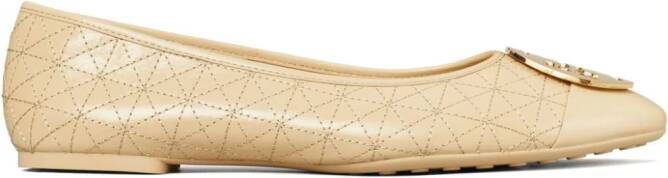 Tory Burch Claire gewatteerde ballerina's Beige