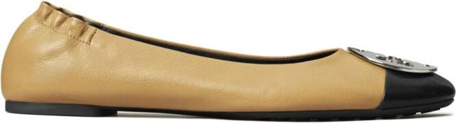 Tory Burch Claire leren ballerina's Zwart