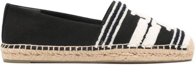 Tory Burch Espadrilles met logo Zwart