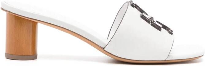 Tory Burch 55 mm Ines leren muiltjes Wit