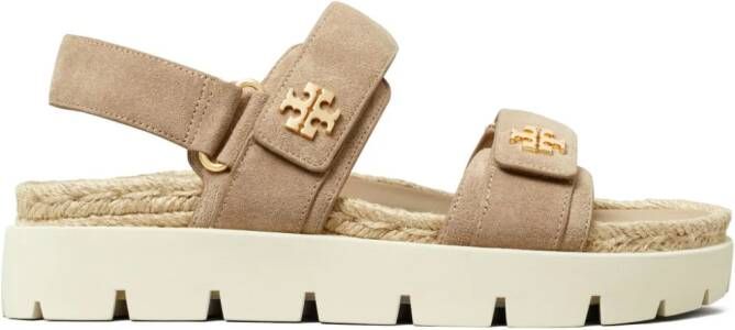 Tory Burch Kira Rope Sport leren sandalen Beige