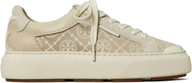 Tory Burch Ladybug sneakers met monogram Beige