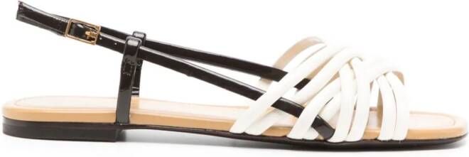 Tory Burch Leren slingback sandalen Beige