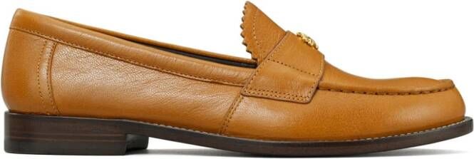 Tory Burch Leren loafers Bruin