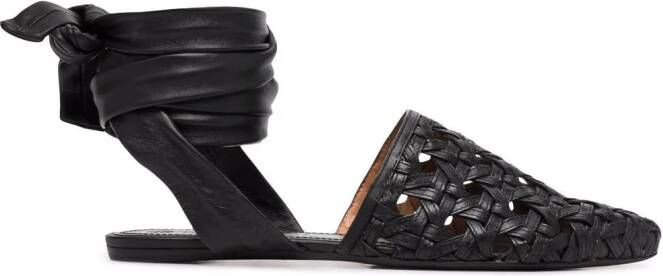 Tory Burch Leren sandalen Zwart