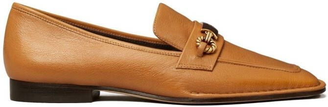 Tory Burch Loafers met logoplakkaat Bruin