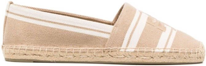 Tory Burch logo-embroidered flat espadrilles Beige