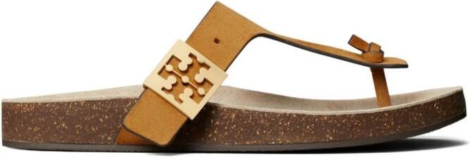 Tory Burch Mellow Thong leren sandalen Geel