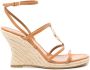 Tory Burch Miller 85 mm leren espadrilles Bruin - Thumbnail 1