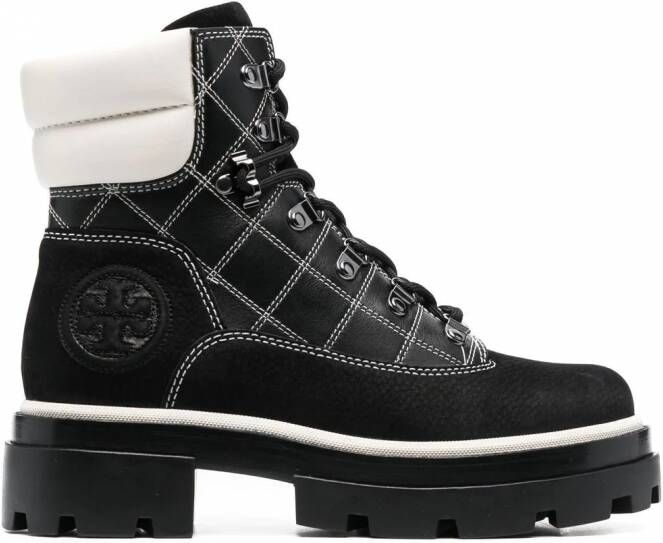 Tory Burch Miller enkellaarzen met chunky zool Zwart