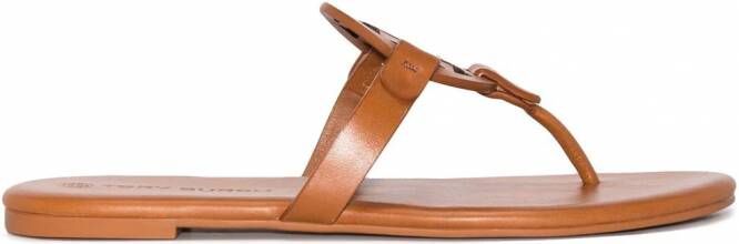 Tory Burch Miller leren sandalen Bruin