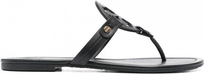 Tory Burch Miller leren sandalen Zwart