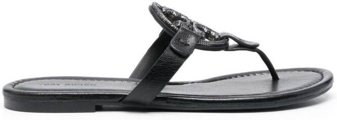 Tory Burch Miller sandalen met logoplakkaat Zwart