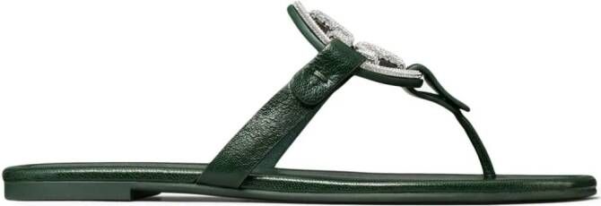 Tory Burch Miller Pavé leren sandalen Groen