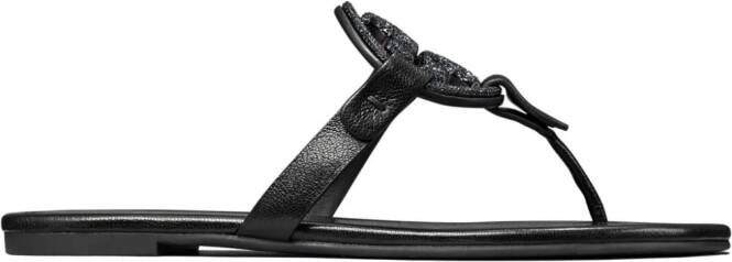 Tory Burch Miller Pavé leren sandalen Zwart