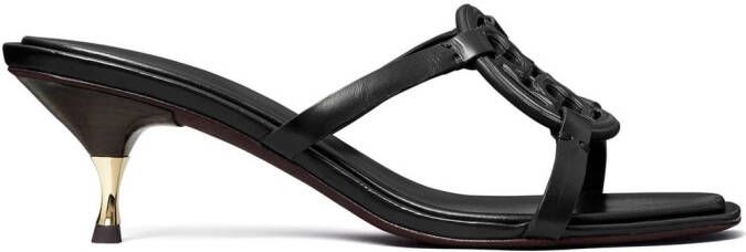 Tory Burch Geo Bombe Miller 55mm leren sandalen Zwart