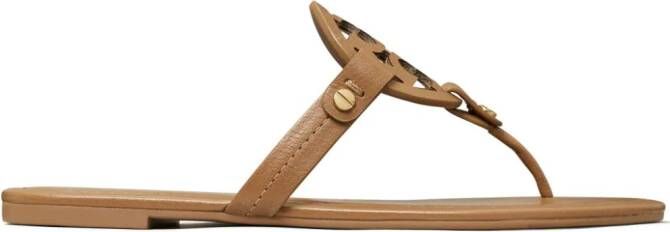 Tory Burch Miller teenslippers met logopatroon Beige