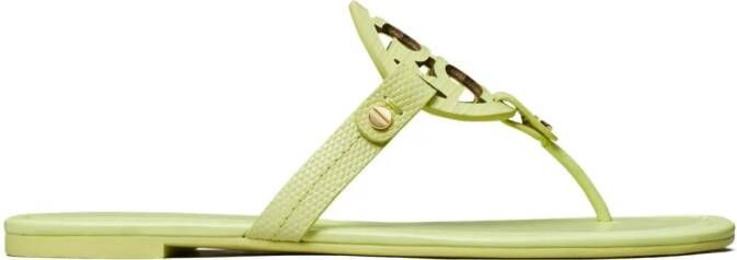 Tory Burch Miller teenslippers met logopatroon Groen