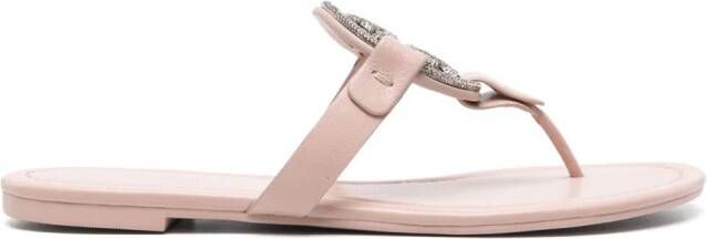 Tory Burch Miller teenslippers Roze