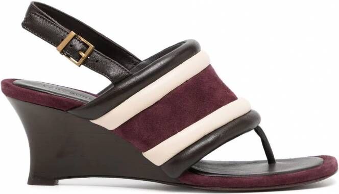 Tory Burch Puffy sandalen met sleehak Paars - Schoenen.nl