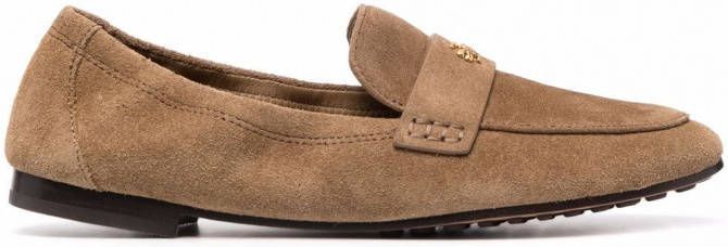 Tory Burch Leren loafers Bruin