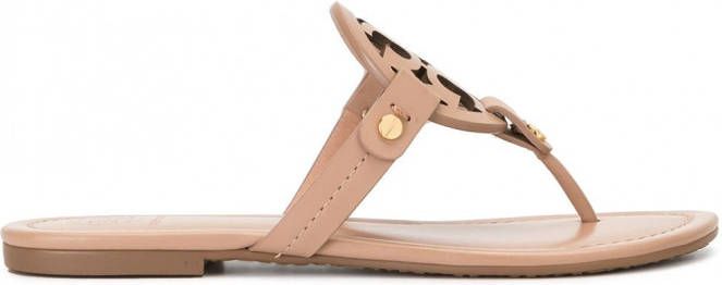 Tory Burch Sandalen met T-medaillon Beige