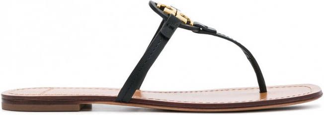 Tory Burch T-medaillon sandalen Zwart