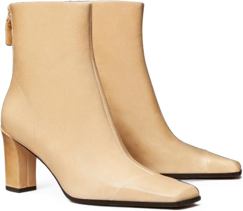Tory Burch Asymmetrische enkellaarzen met bewerkte neus Beige - Foto 2