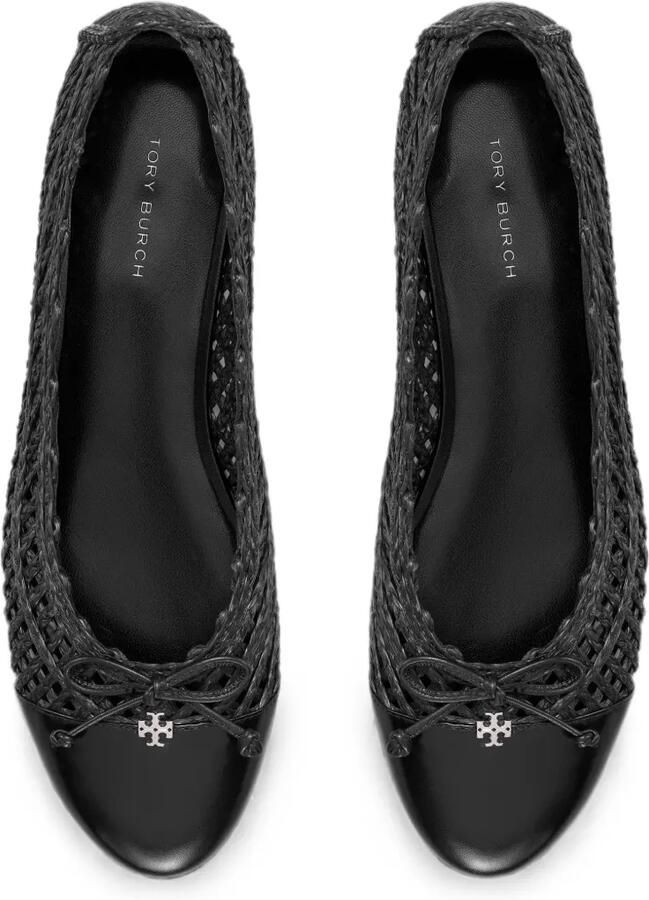Tory Burch Ballerina's met bewerkte neus Zwart - Foto 3