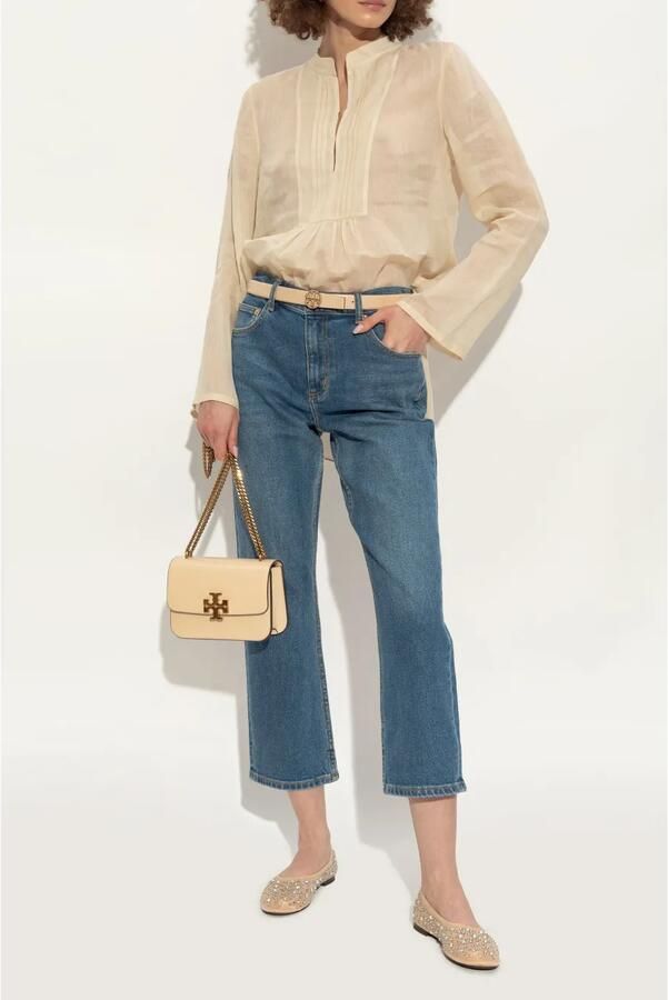 Tory Burch Ballerina's verfraaid met kristallen Beige - Foto 3