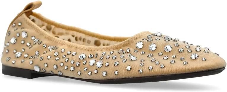 Tory Burch Ballerina's verfraaid met kristallen Beige - Foto 5