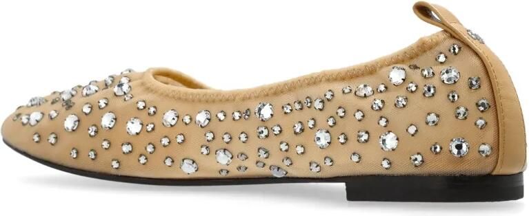Tory Burch Ballerina's verfraaid met kristallen Beige - Foto 4