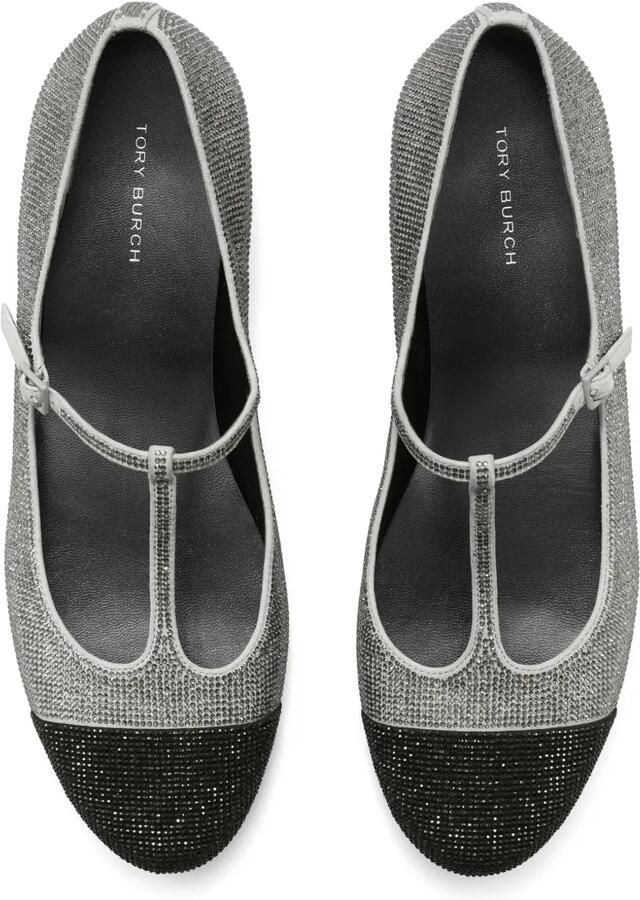 Tory Burch Ballerina's verfraaid met stras Grijs - Foto 3
