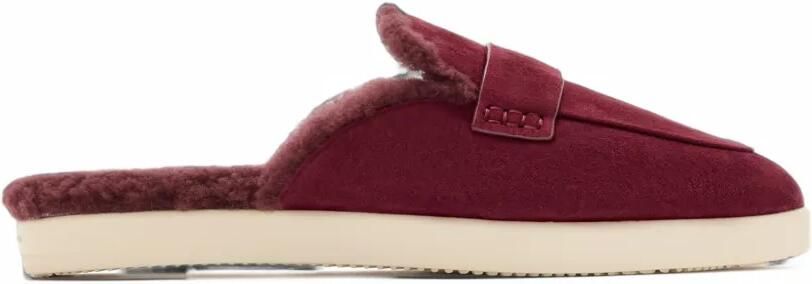 Tory Burch ballet sport shearling mules Rood