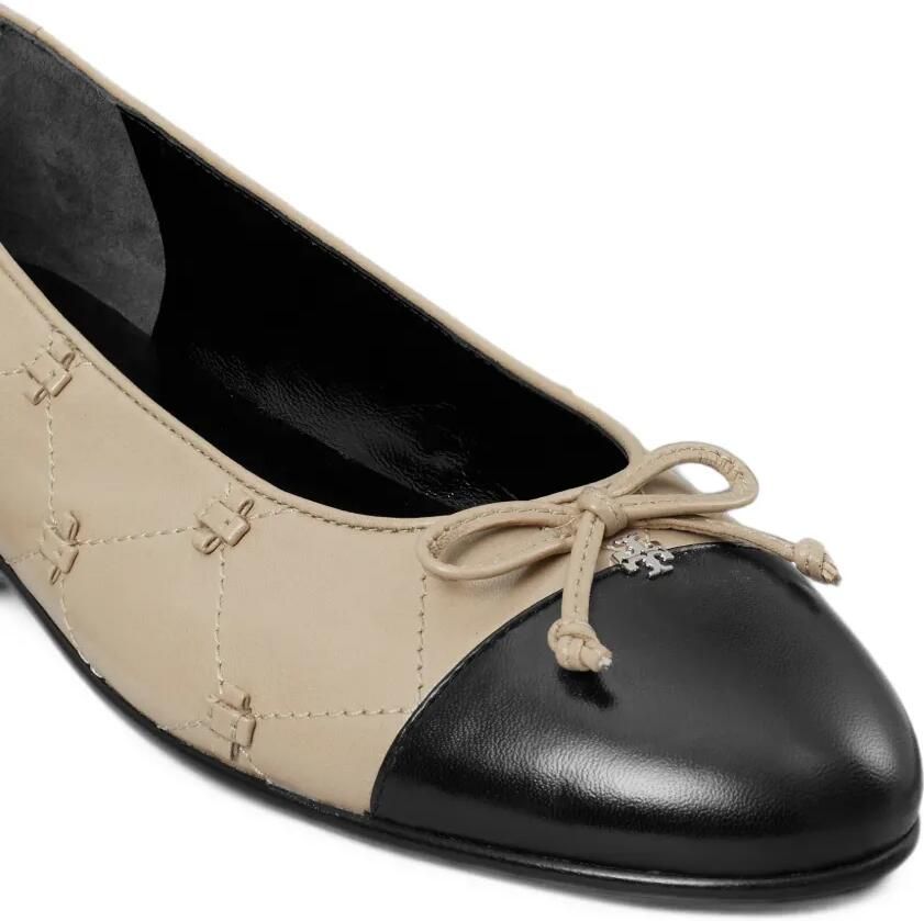 Tory Burch Bunny Knot ballerina's met kapneus Beige
