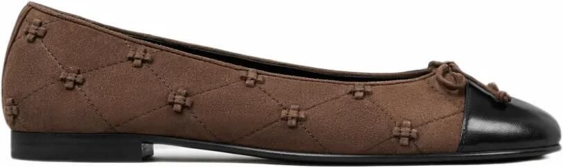 Tory Burch cap-toe Bunny Knot ballet flats Bruin