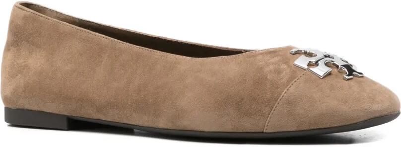 Tory Burch Charlie ballerina's met logoplakkaat Beige - Foto 3