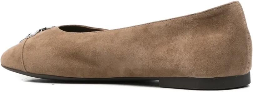 Tory Burch Charlie ballerina's met logoplakkaat Beige - Foto 4