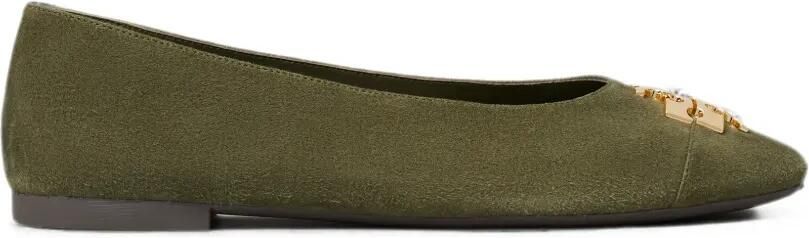 Tory Burch Charlie ballerina's met logoplakkaat Groen