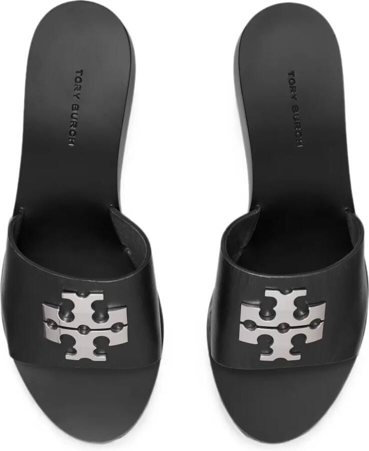 Tory Burch Charlie sandalen met sleehak en logoplakkaat Zwart - Foto 2